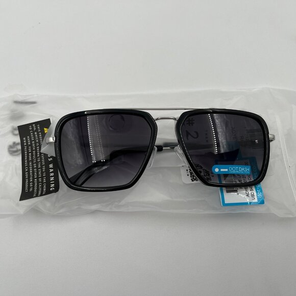 Dot Dash Rave Up Unisex Sunglasses Black Silver UV400 NWT Unisex - Picture 1 of 3